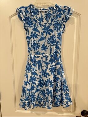 Women’s Vineyard Vines Blue Floral Tie-Waist Summer Dress